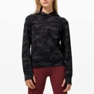 Lululemon Scuba Hoodie Oversized Camo Black Gray Heritage 365 , Size 10